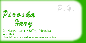 piroska hary business card